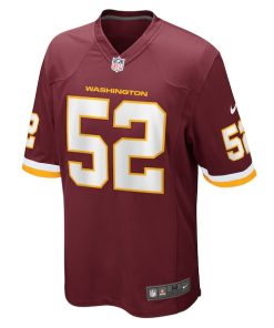Alternative view of Jamin Davis Washington Football Team Nike 2021 NFL Draft First Round Pick Game Jersey - Burgundy
