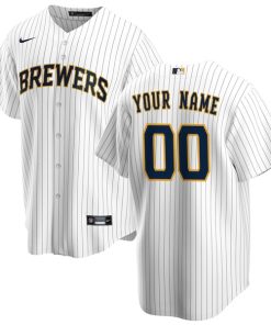 Milwaukee Brewers Nike Alternate Replica Custom Jersey - White