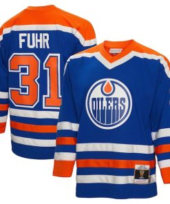 Grant Fuhr Edmonton Oilers  1986/87 Blue Line Player Jersey - Royal