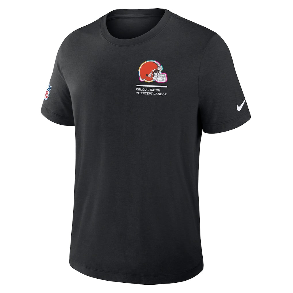 Cleveland Browns Nike 2025 NFL Crucial Catch Tri-Blend Dri-FIT T-Shirt - Black - Image 2