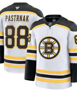 Alternative view of David Pastrnak Boston Bruins  Away Premium Jersey - White/Black