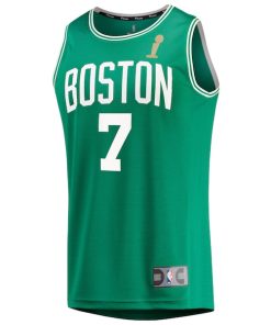 Alternative view of Jaylen Brown Boston Celtics  2024 NBA Finals Champions Fast Break Replica Player Jersey - Kelly Green - Icon Edition