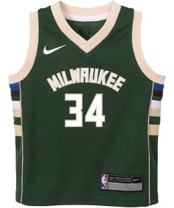 Alternative view of Giannis Antetokounmpo Milwaukee Bucks Nike Toddler Swingman Player Jersey - Icon Edition - Green