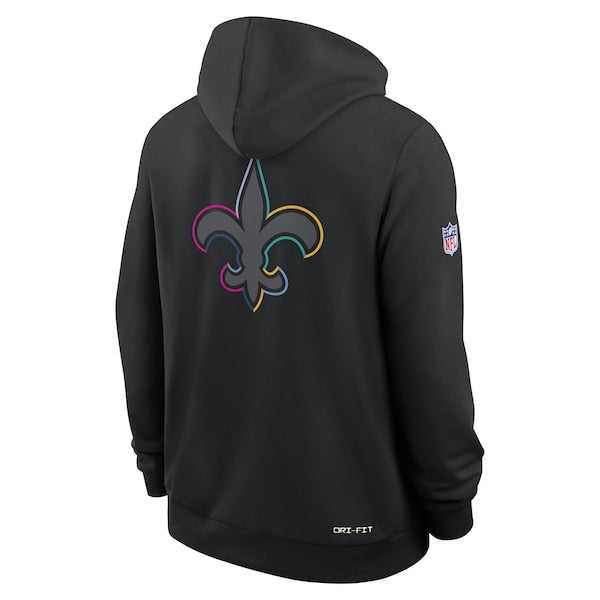 New Orleans Saints Nike 2025 NFL Crucial Catch Sideline Standard Issue Dri-FIT Hoodie - Black - Image 3