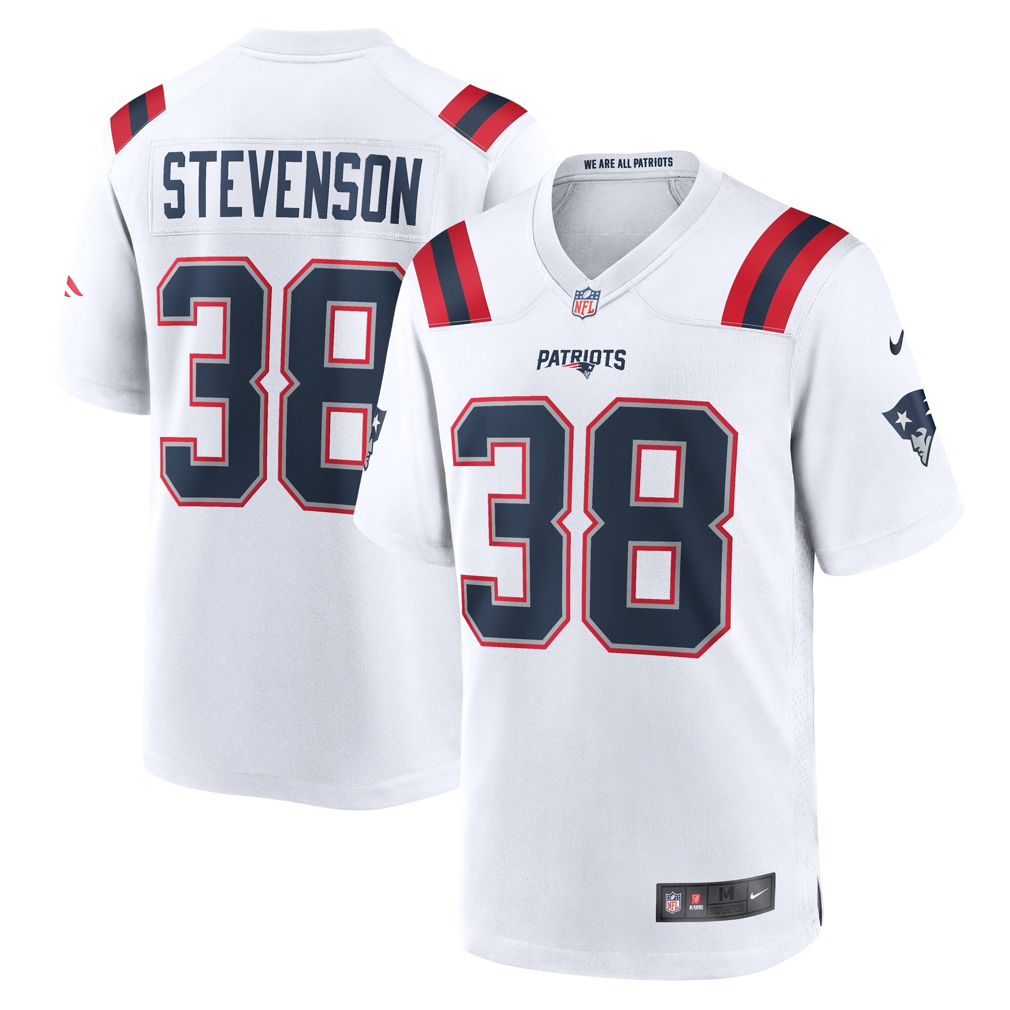 Rhamondre Stevenson New England Patriots Nike Alternate Game Player Jersey - Red/Navy/White - Image 8