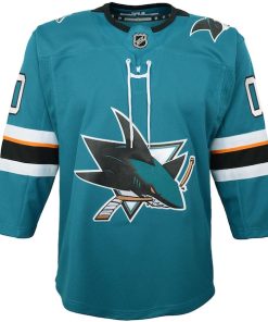 Alternative view of San Jose Sharks Youth 2019/20 Home Premier Custom Jersey - Teal