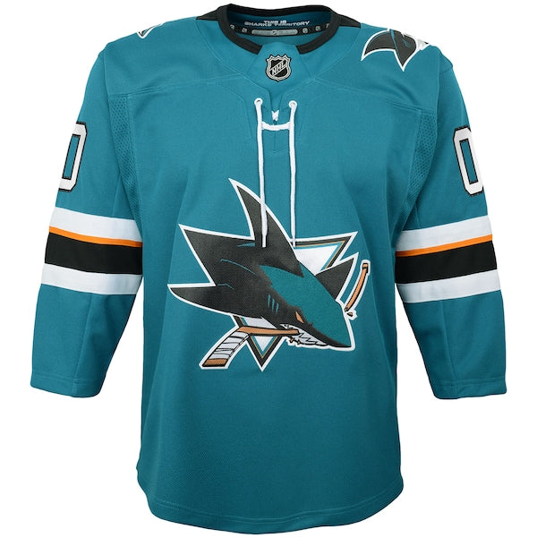 San Jose Sharks Youth 2019/20 Home Premier Custom Jersey - Teal - Image 2