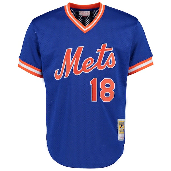 Darryl Strawberry New York Mets Cooperstown Mesh Batting Practice Jersey - Royal/Green - Image 3