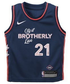 Alternative view of Joel Embiid Philadelphia 76ers Nike Preschool  Swingman Replica Jersey - City Edition - Navy