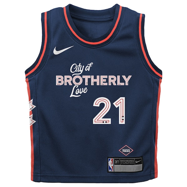 Joel Embiid Philadelphia 76ers Nike Preschool Swingman Replica Jersey - City Edition - Navy - Image 2