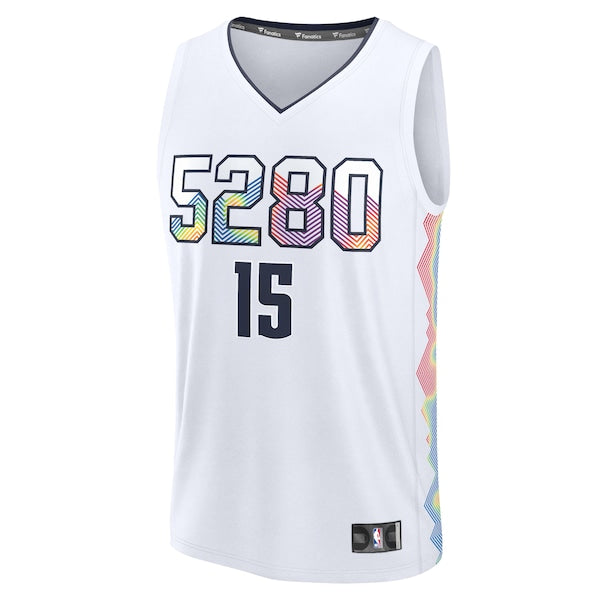 Nikola Jokic Denver Nuggets 2024/25 Fast Break Player Jersey - City Edition - White - Image 2
