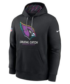 Alternative view of Arizona Cardinals Nike 2024 NFL Crucial Catch Club Pullover Hoodie - Black