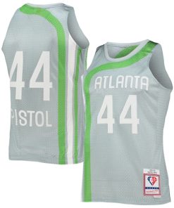 Pete Maravich Atlanta Hawks 75th Anniversary 1971/72 Hardwood Classics Swingman Jersey - Silver
