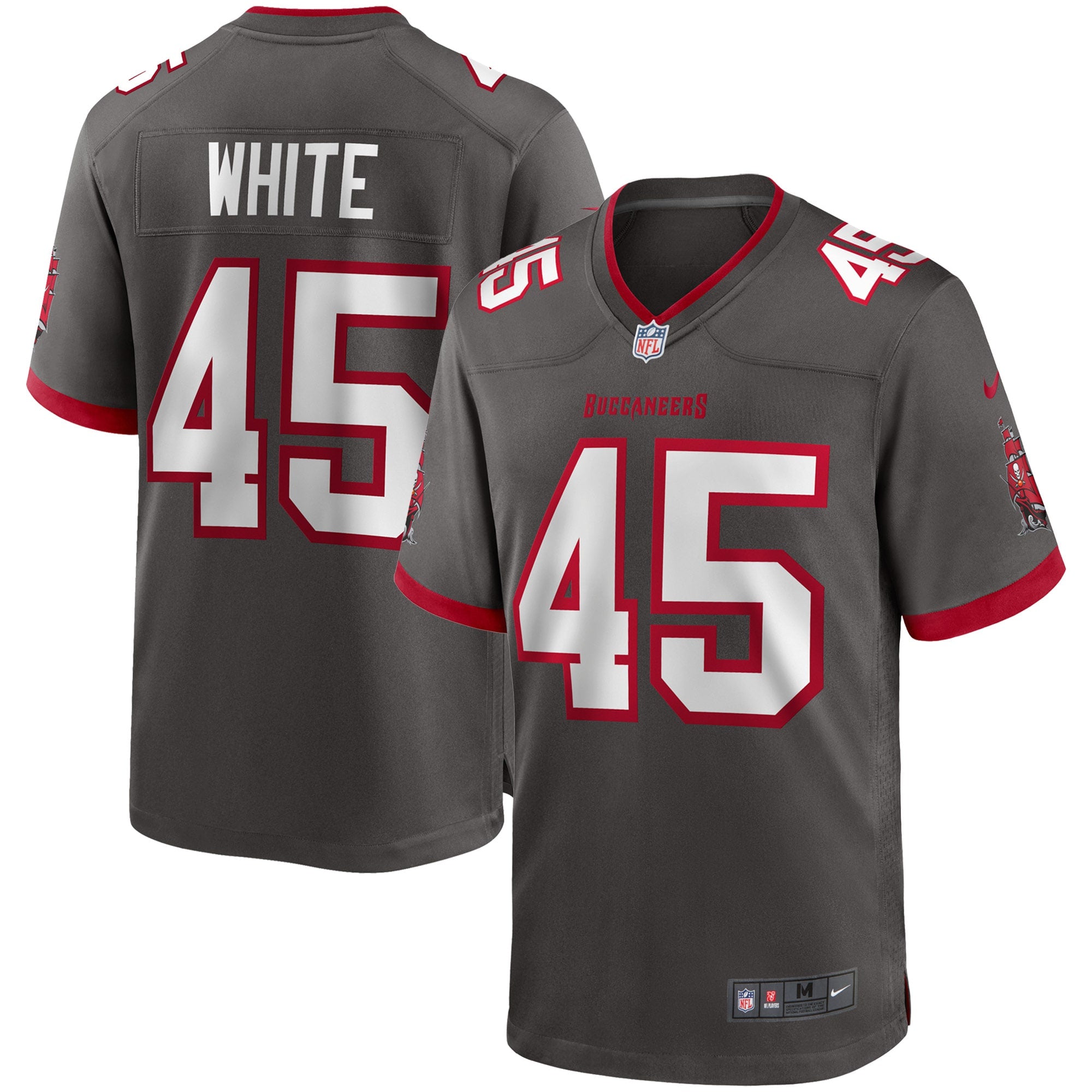 Devin White Tampa Bay Buccaneers Nike Player Game Jersey - Red/Pewter - Image 6