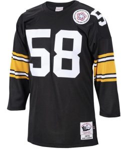 Alternative view of Jack Lambert Pittsburgh Steelers 1975 Authentic Throwback Retired Player Jersey - Black