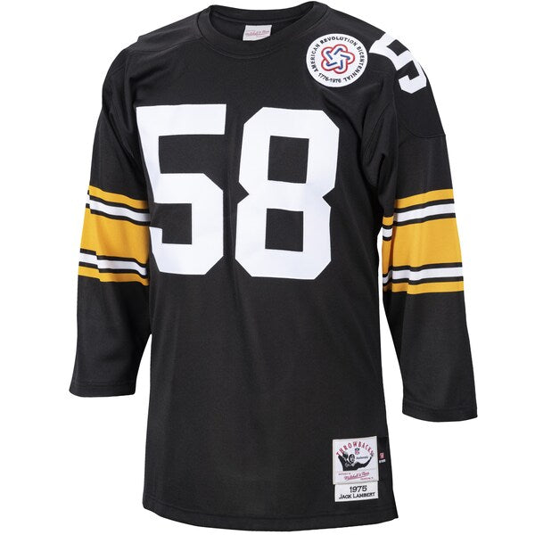Jack Lambert Pittsburgh Steelers 1975 Authentic Throwback Retired Player Jersey - Black - Image 2