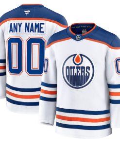 Edmonton Oilers  Away Premium Custom Jersey - White/Royal