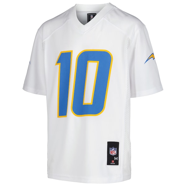 Justin Herbert Los Angeles Chargers Youth Replica Player Jersey - White/Powder Blue - Image 3