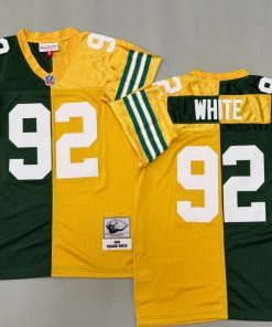 Reggie White Green Bay Packers Authentic Split Throwback Retired Player Jersey
