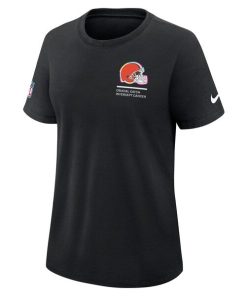 Alternative view of Cleveland Browns Nike Women's 2025 NFL Crucial Catch Tri-Blend Dri-FIT T-Shirt - Black