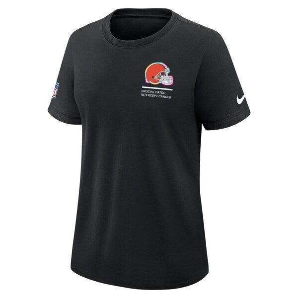 Cleveland Browns Nike Women's 2025 NFL Crucial Catch Tri-Blend Dri-FIT T-Shirt - Black - Image 2