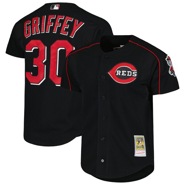 Ken Griffey Jr. Cincinnati Reds Cooperstown Collection Authentic Mesh Batting Practice Jersey - Black - Image 2