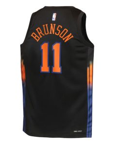 Alternative view of Jalen Brunson New York Knicks Jordan Brand Youth  Swingman Jersey - Statement Edition - Black