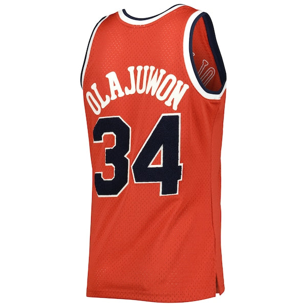 Hakeem Olajuwon Houston Rockets 1993/94 Hardwood Classics Off-Court Swingman Jersey - Red - Image 3