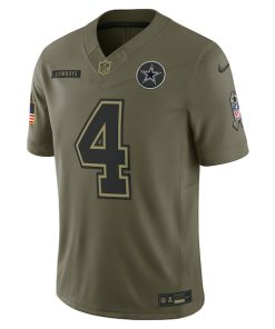 Alternative view of Dak Prescott Dallas Cowboys Nike 2025 Salute to Service Limited Jersey - Olive