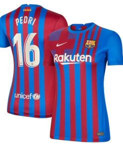 Pedri Barcelona Nike Women's 2021/22 Home Stadium Breathe Replica Player Jersey - Blue