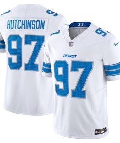 Alternative view of Aidan Hutchinson Detroit Lions Nike Vapor F.U.S.E. Limited Jersey - White/Black/Blue