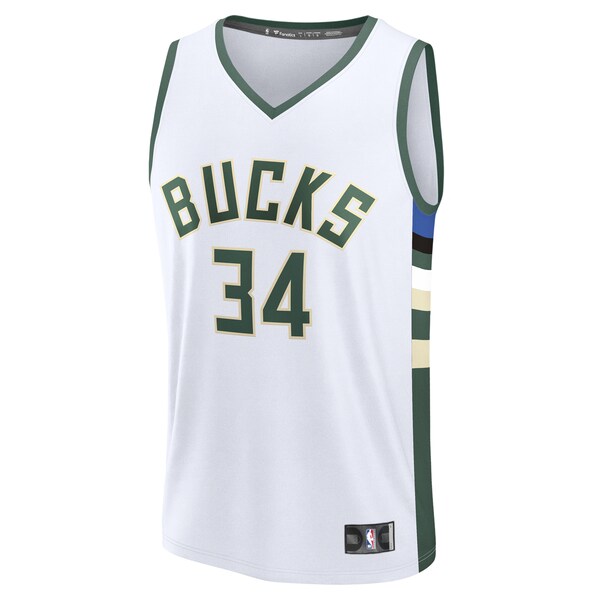 Giannis Antetokounmpo Milwaukee Bucks Fast Break Replica Player Jersey - Association Edition - White - Image 2