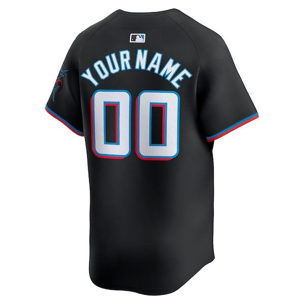 Miami Marlins Nike Alternate Limited Custom Jersey?ยจC Black - Image 3