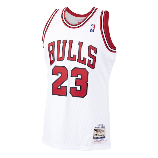 Michael Jordan Chicago Bulls 1997/98 Hardwood Classics Authentic Jersey - White/Black/Scarlet - Image 3