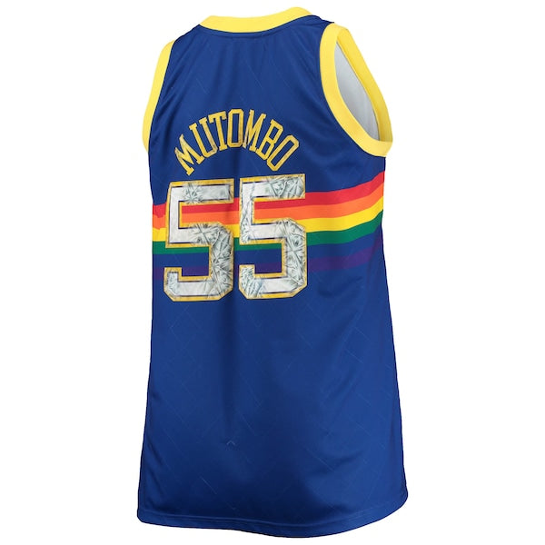Dikembe Mutombo Denver Nuggets Big & Tall 1991/92 NBA 75th Anniversary Diamond Swingman Jersey - Blue - Image 3