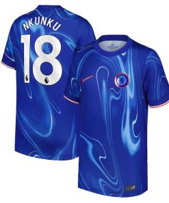 Christopher Nkunku Chelsea Nike Youth 2024/25 Home Replica Player Jersey - Blue