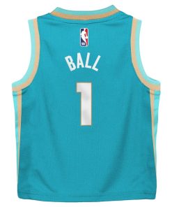 Alternative view of LaMelo Ball Charlotte Hornets Jordan Brand Preschool 2023/24 Swingman Replica Jersey - City Edition - Teal