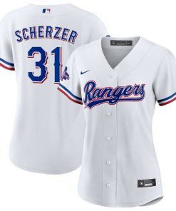 Max Scherzer Texas Rangers Nike Women's Home 2023 World Series Champions Replica Player Jersey - White