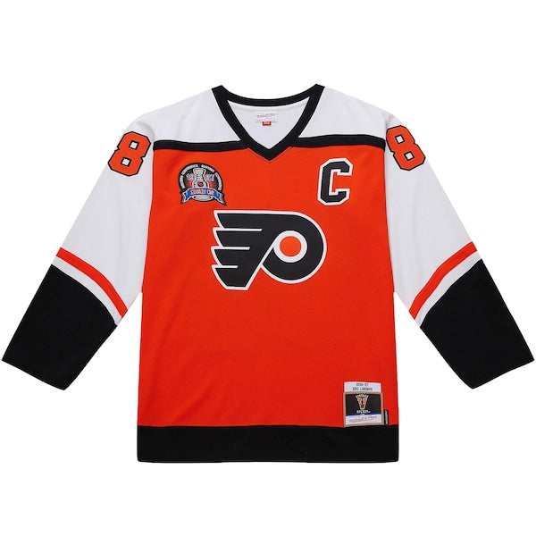 Eric Lindros Philadelphia Flyers 1996-97 Power Play Jersey - Orange/White - Image 10