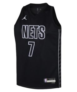 Alternative view of Kevin Durant Brooklyn Nets Jordan Brand Youth Swingman Jersey - Statement Edition - Black