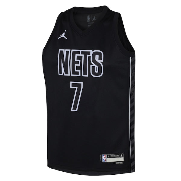 Kevin Durant Brooklyn Nets Jordan Brand Youth Swingman Jersey - Statement Edition - Black - Image 2