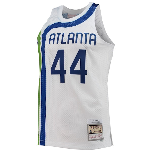 Pete Maravich Atlanta Hawks 1970/71 Hardwood Classics Swingman Jersey - White - Image 2