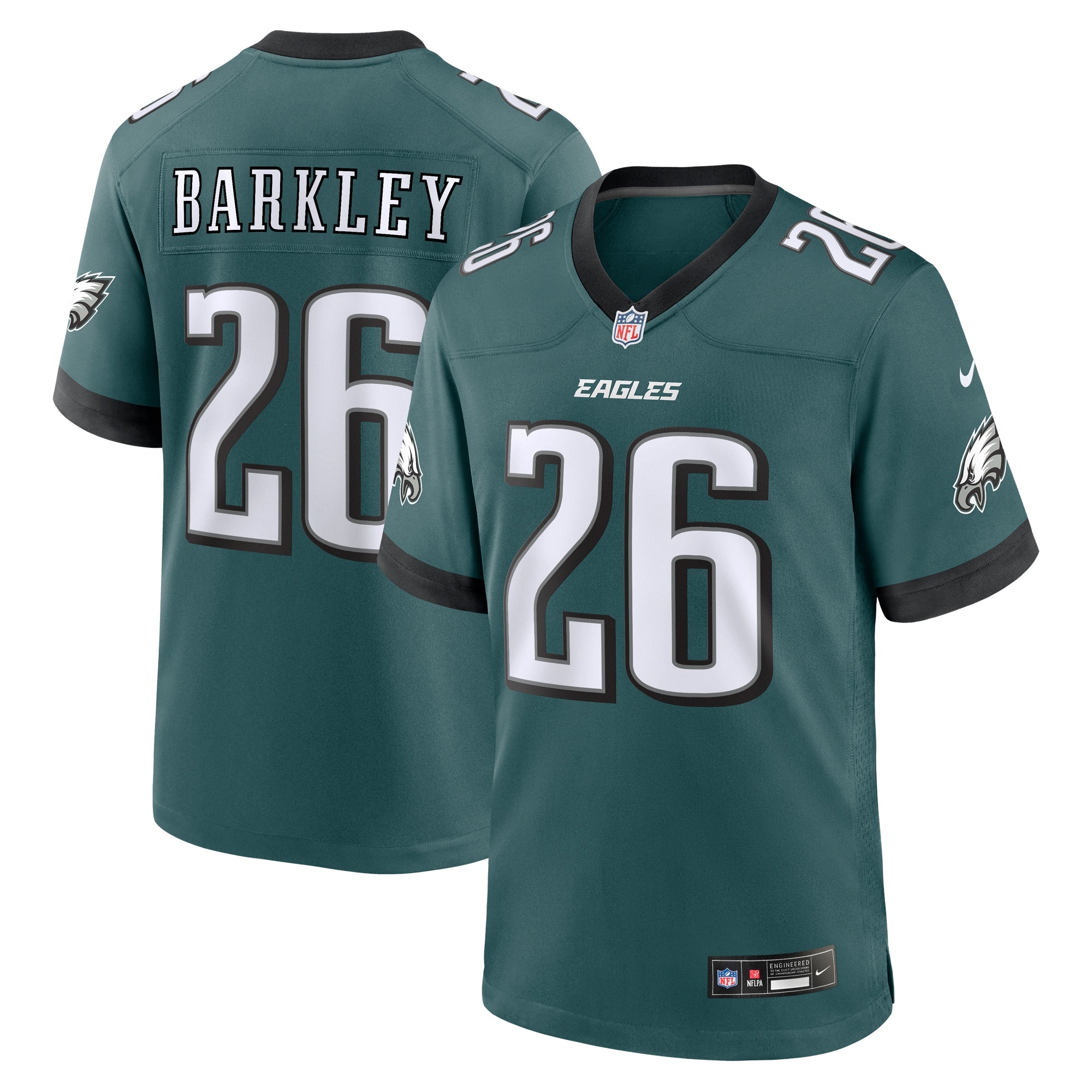Saquon Barkley Philadelphia Eagles Nike Alternate Game Jersey - Black/Green/Kelly Green/White - Image 8