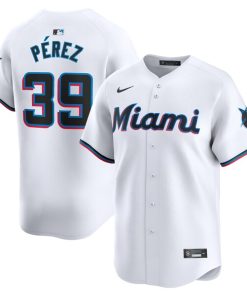 Eury P¨¦rez Miami Marlins Nike Home Limited Player Jersey?¨C White