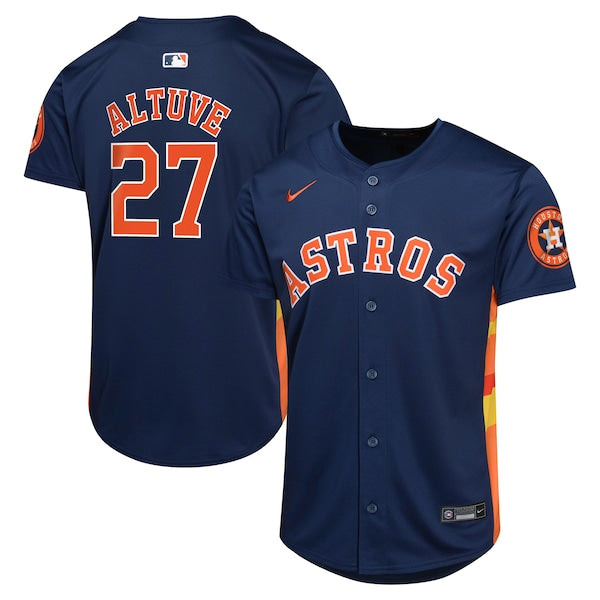 Jose Altuve Houston Astros Nike Youth Alternate Limited Player Jersey - Navy/Orange - Image 2