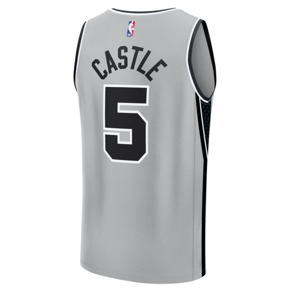 Stephon Castle San Antonio Spurs Youth Fast Break Jersey - Statement Edition - Silver - Image 3