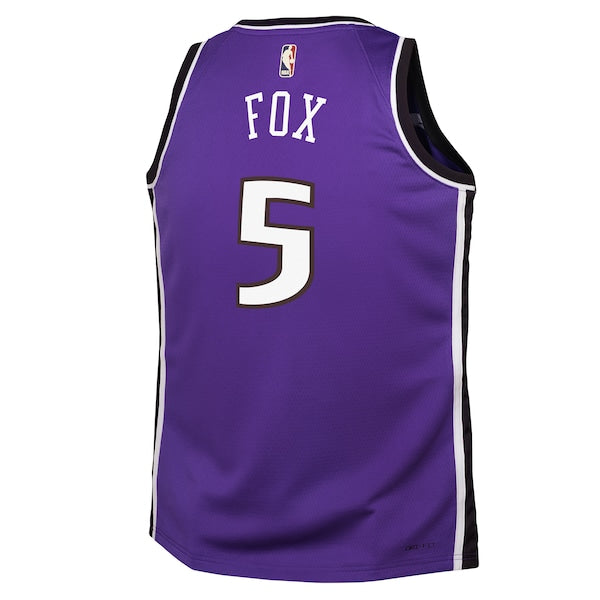 De'Aaron Fox Sacramento Kings Nike Youth 2024/25 Swingman Jersey - Purple - Classic Edition - Image 3
