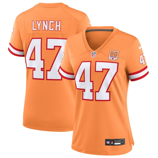 John Lynch Tampa Bay Buccaneers Nike Women's 50th Season Game Jersey - Creamsicle/Red - Image 2