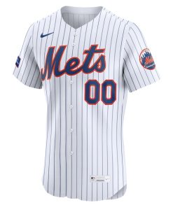 Alternative view of New York Mets Nike Home Elite Sponsor Patch Custom Jersey - White