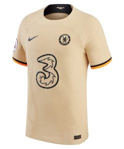 Alternative view of Pierre-Emerick Aubameyang Chelsea Nike 2022/23 Third Vapor Match Authentic Player Jersey - Gold